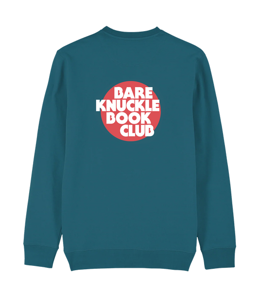 Bare Knuckle Book Club Sweatshirt on Petrol Blue