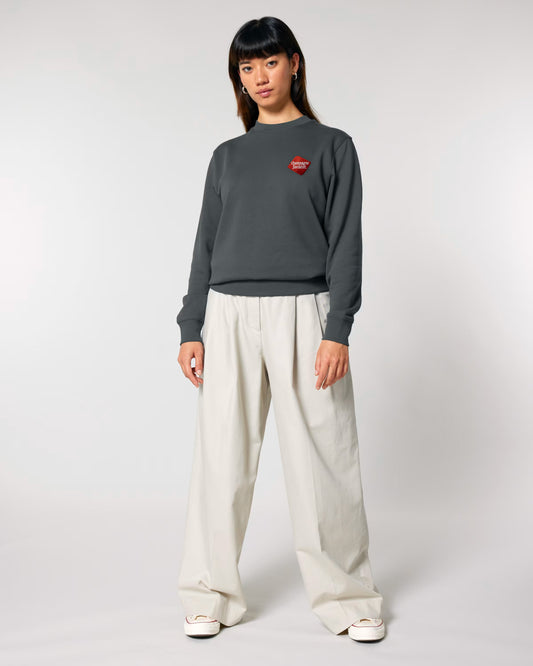 Champagne Socialist Embroidered Sweatshirt (Dark Grey)