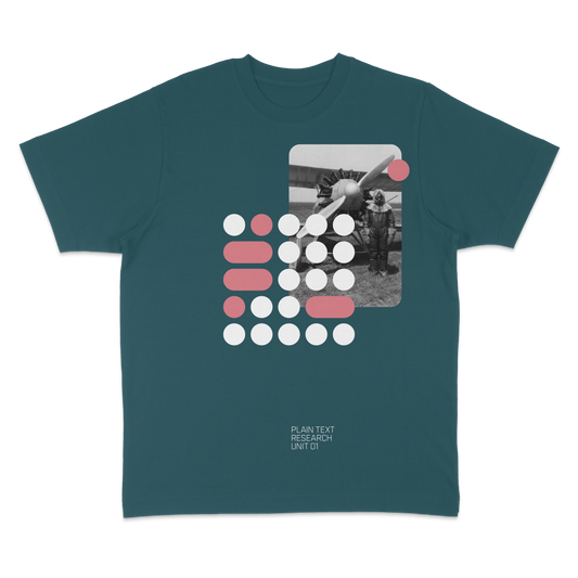 Plain Text Research Unit 01 T-Shirt (Petrol Blue)
