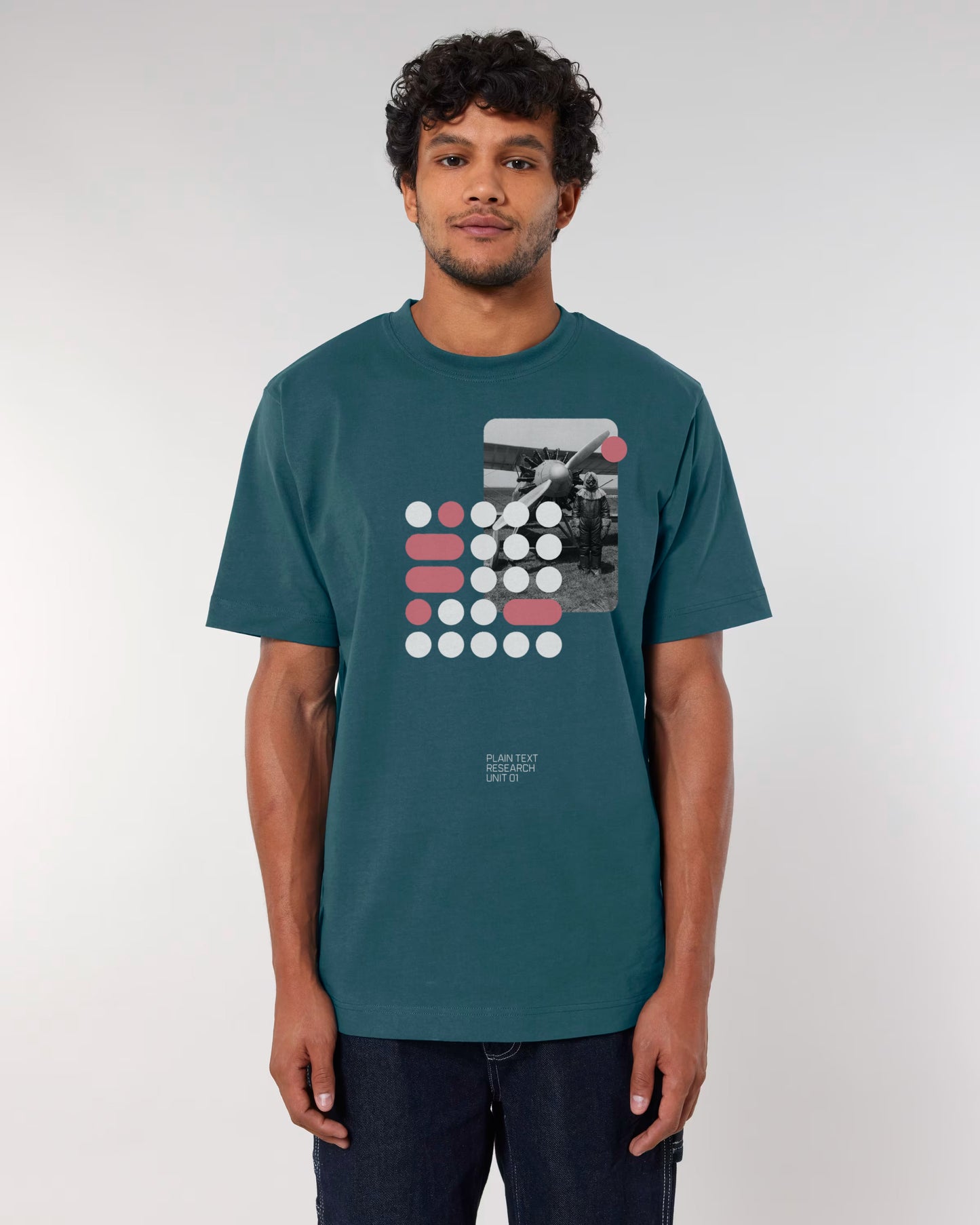 Plain Text Research Unit 01 T-Shirt (Petrol Blue)